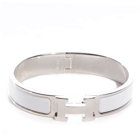 hermes white enamel bangle